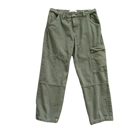Mango Green Cargo Pants Womens 12 Utility Casual Retro Skater Y2K Cotton Denim - Picture 8 of 8